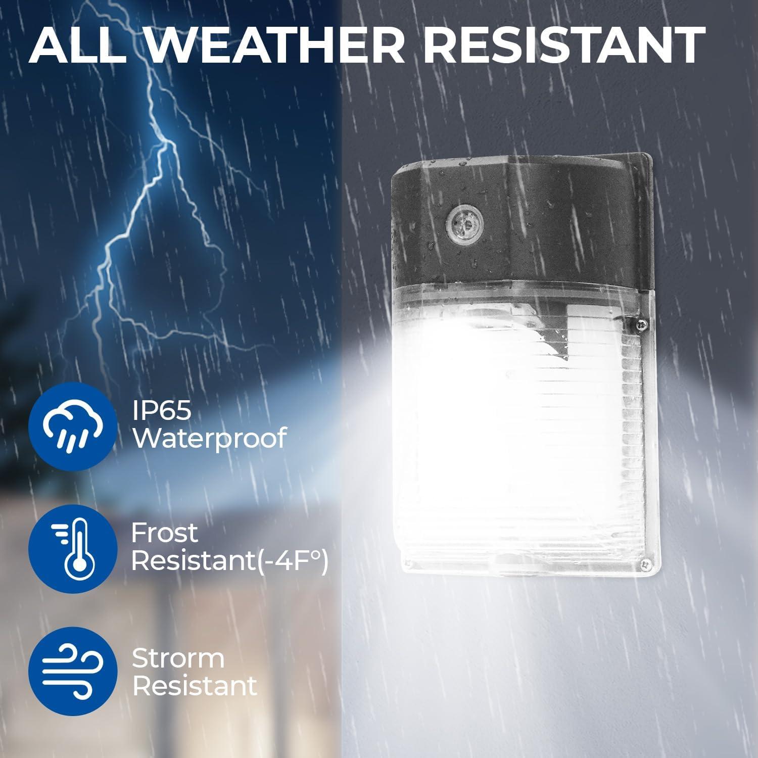 CINOTON Luz de Pared LED 26W con Sensor Crepúsculo 3000LM IP65