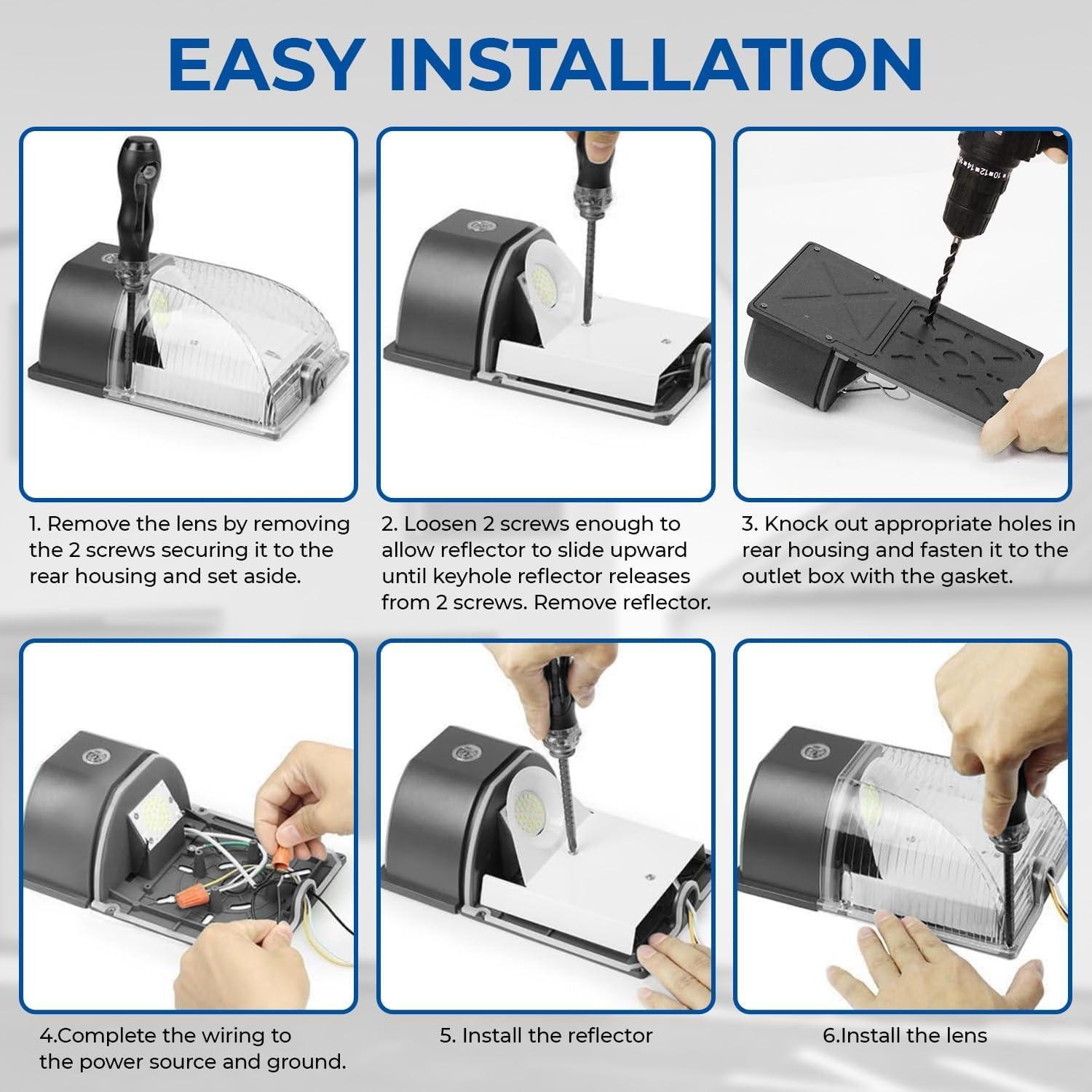 CINOTON Luz de Pared LED 26W con Sensor Crepúsculo 3000LM IP65