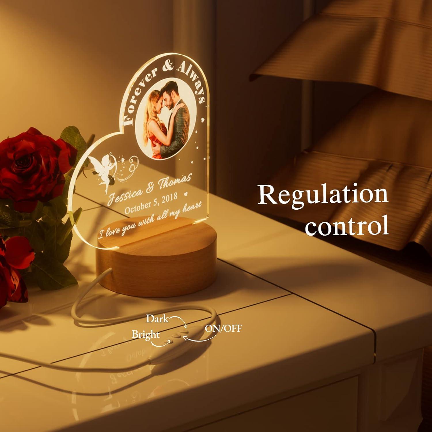 Luz Nocturna Corazón Personalizada Bemaystar 16x15cm