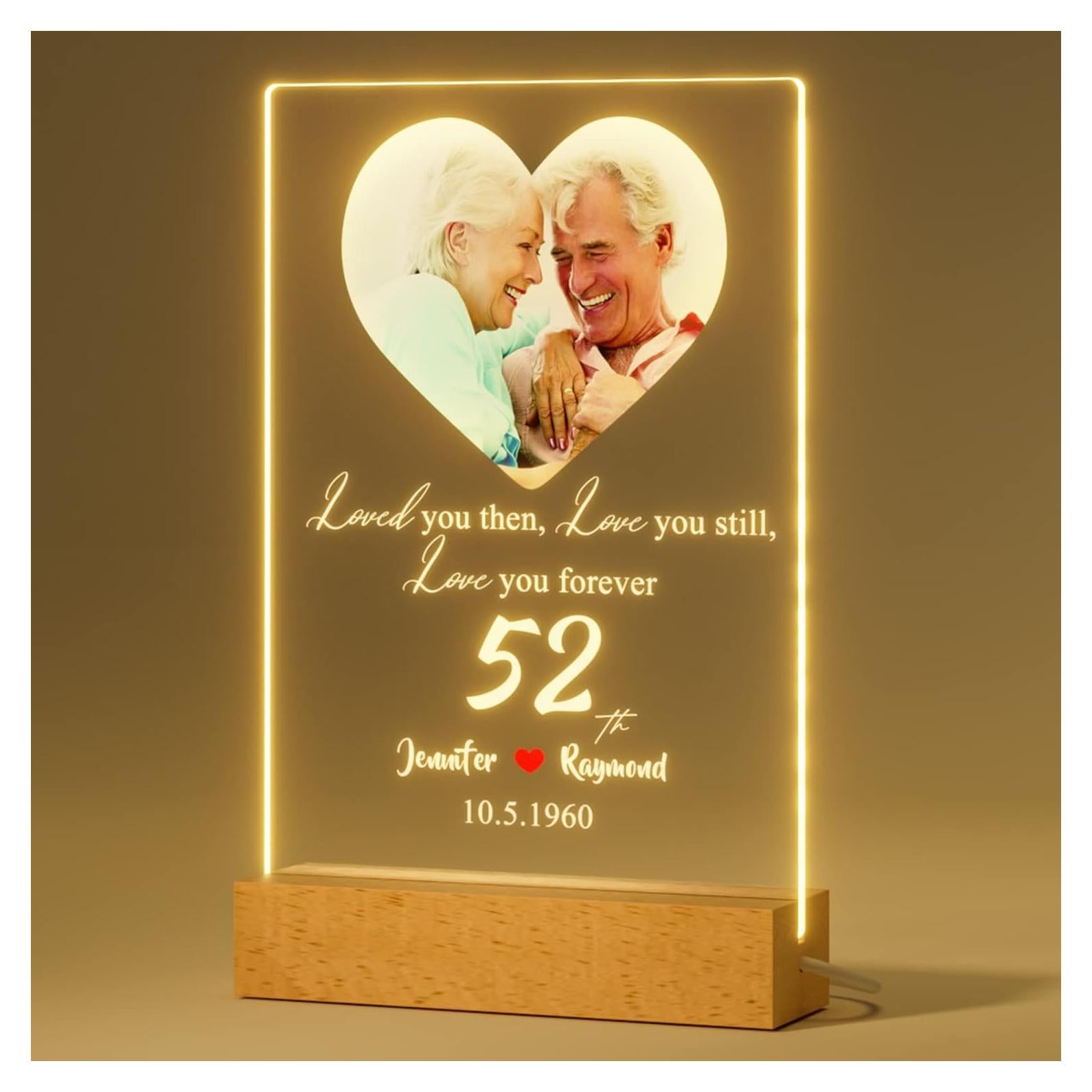 Luz Nocturna Personalizada Bemaystar - Regalo Aniversario 22x15cm