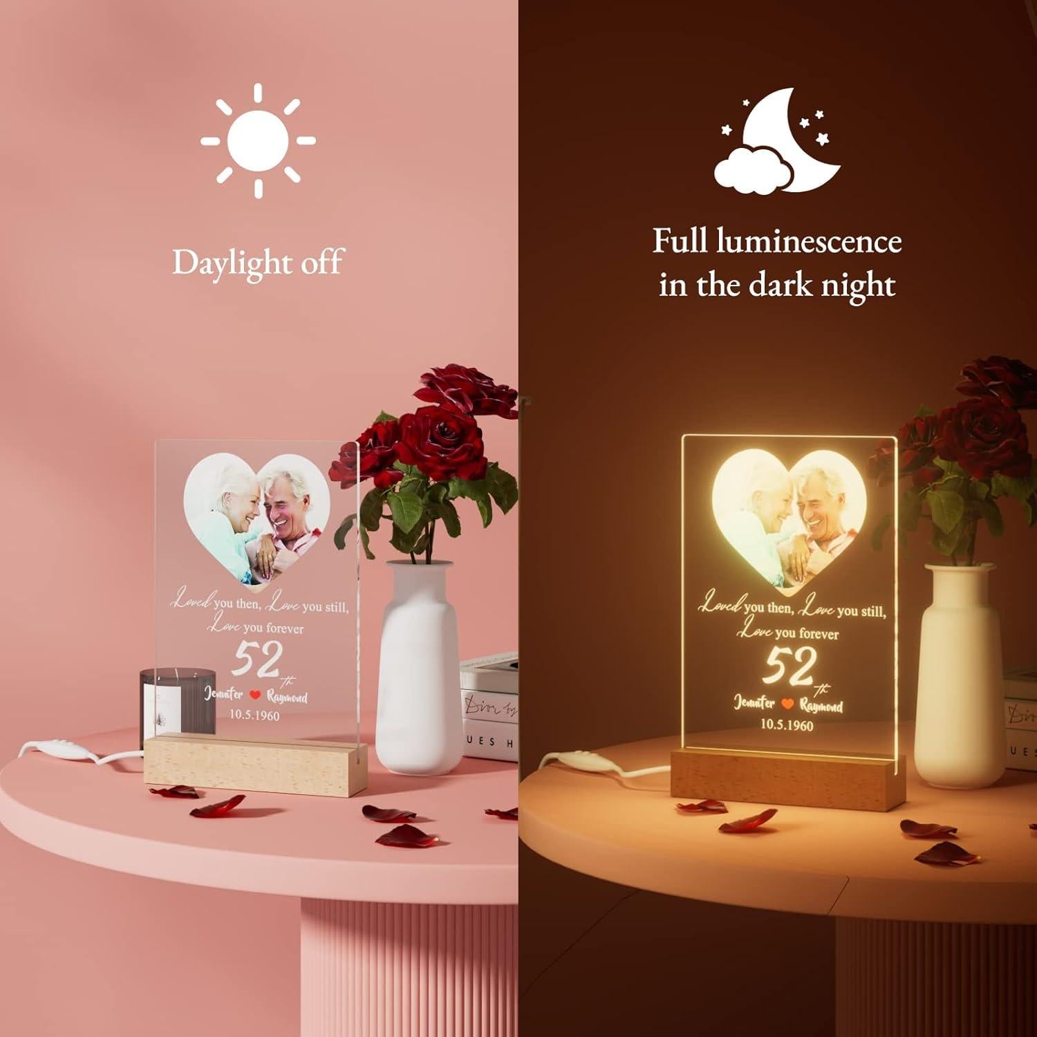 Luz Nocturna Personalizada Bemaystar - Regalo Aniversario 22x15cm