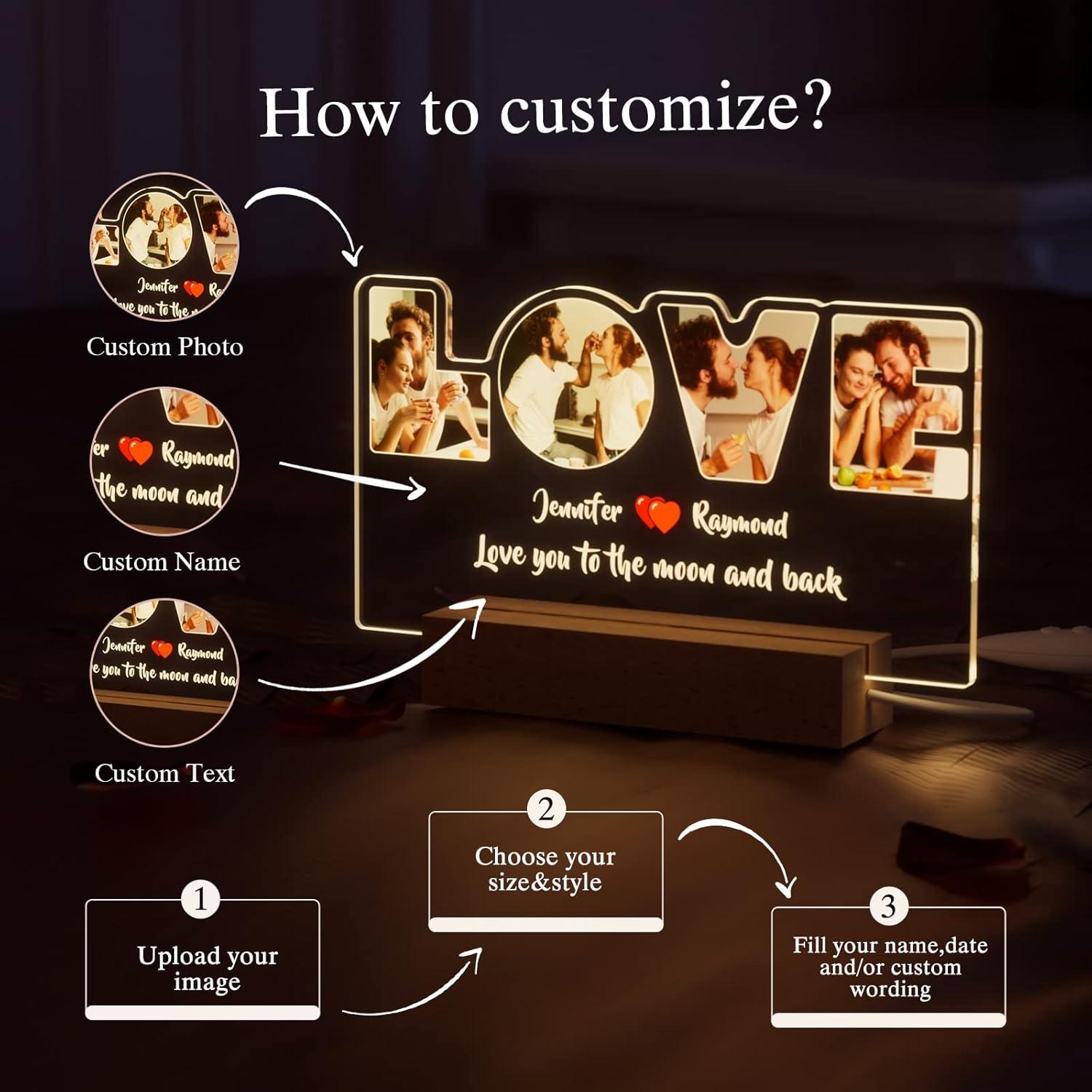 Luz Nocturna Personalizada Bemaystar - Regalo Aniversario 22x15cm