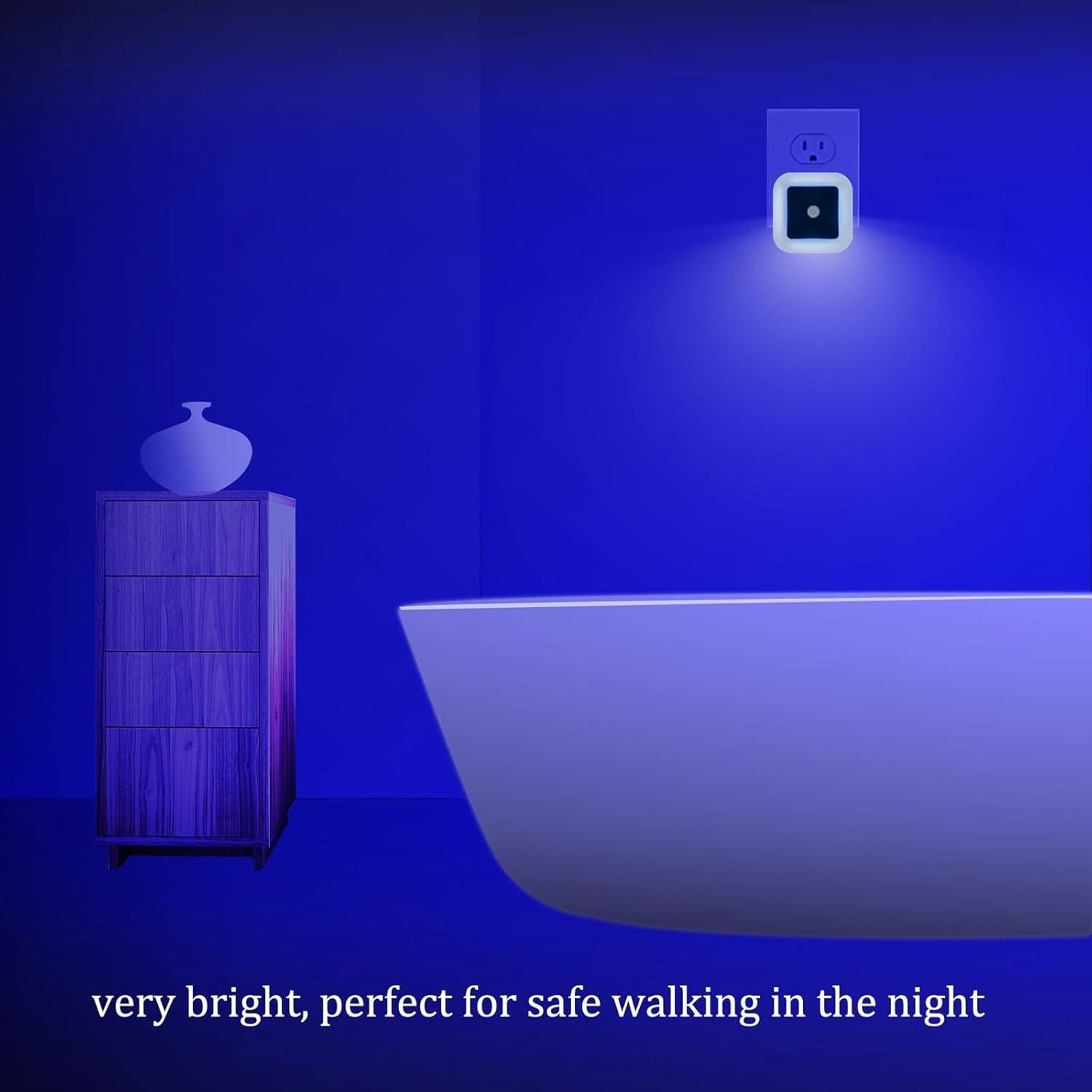 Paquete de 4 Luces Nocturnas LED Azules Elsent con Sensor