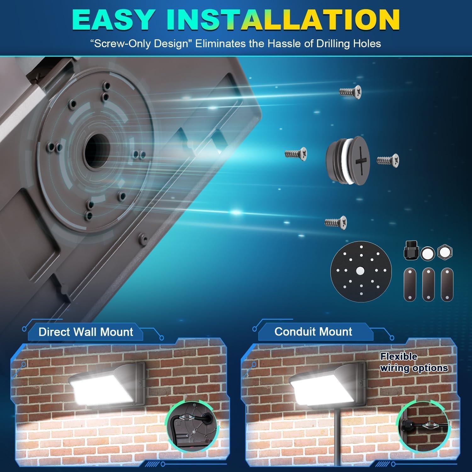 Luz de Pared LED 120W Ezon con Fotocélula 15840LM IP65