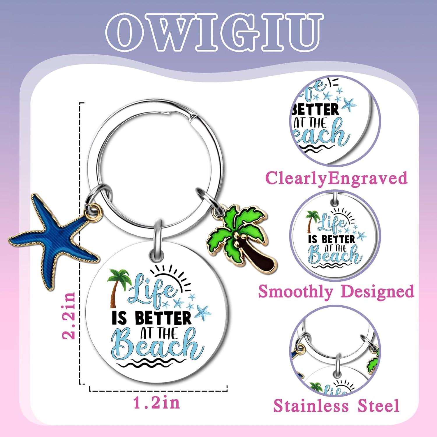 Llavero de Playa con Estrella de Mar y Palmera - Regalo Temático