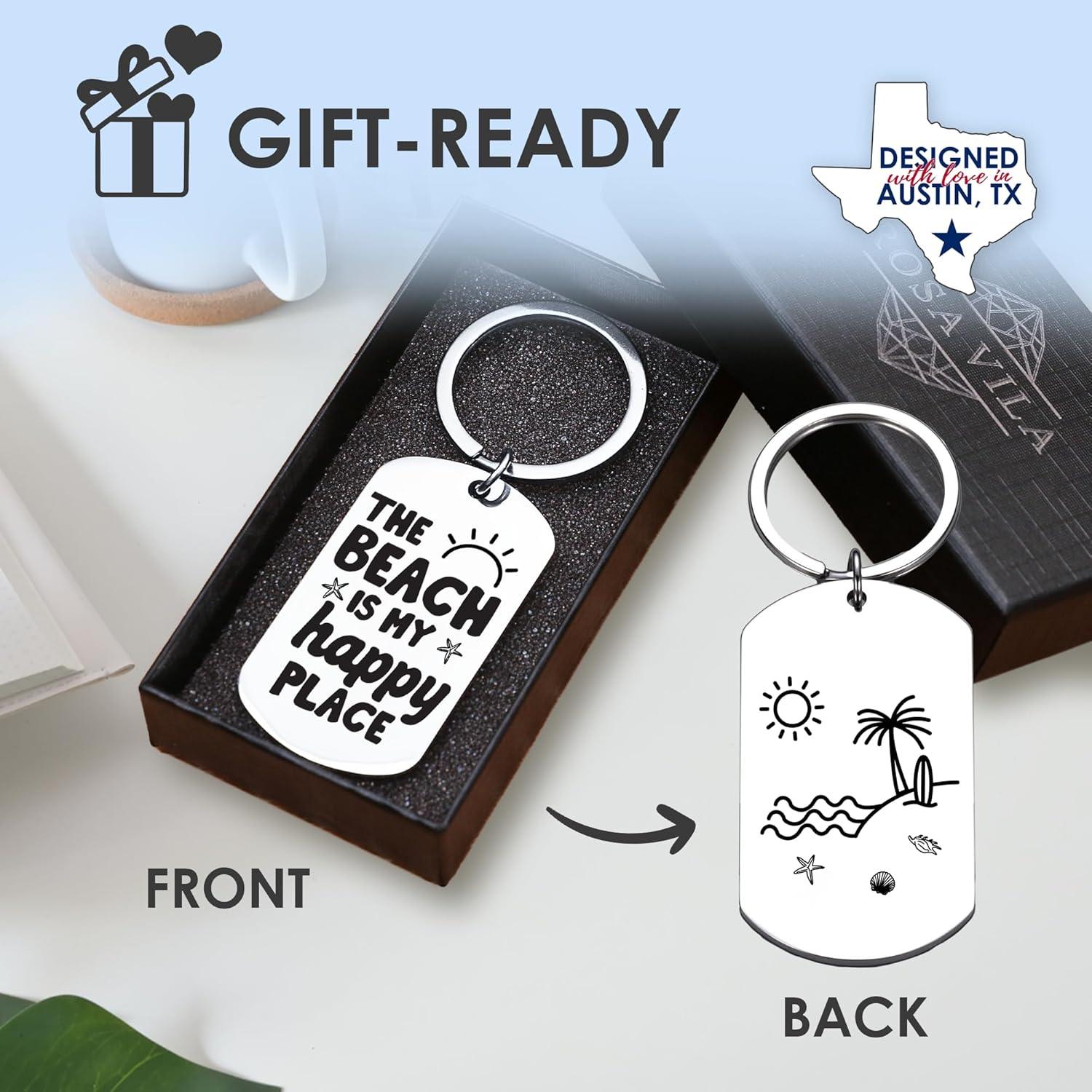 Llavero de Playa Rosa Vila Unisex con Grabado Significativo