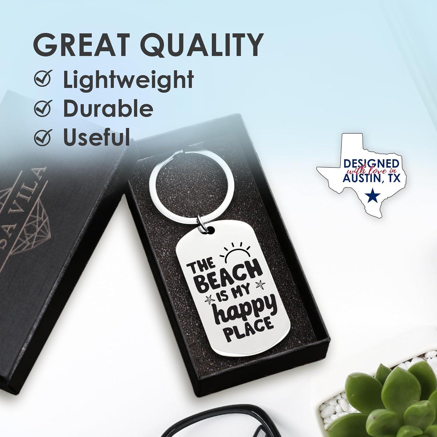 Llavero de Playa Rosa Vila Unisex con Grabado Significativo