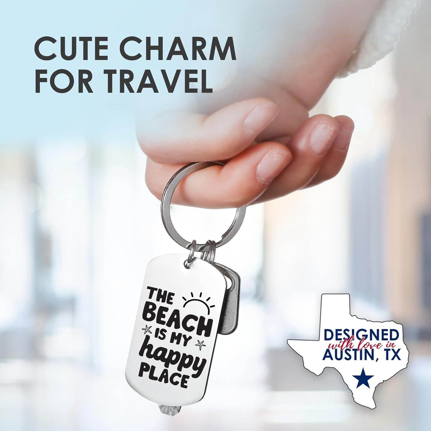 Llavero de Playa Rosa Vila Unisex con Grabado Significativo