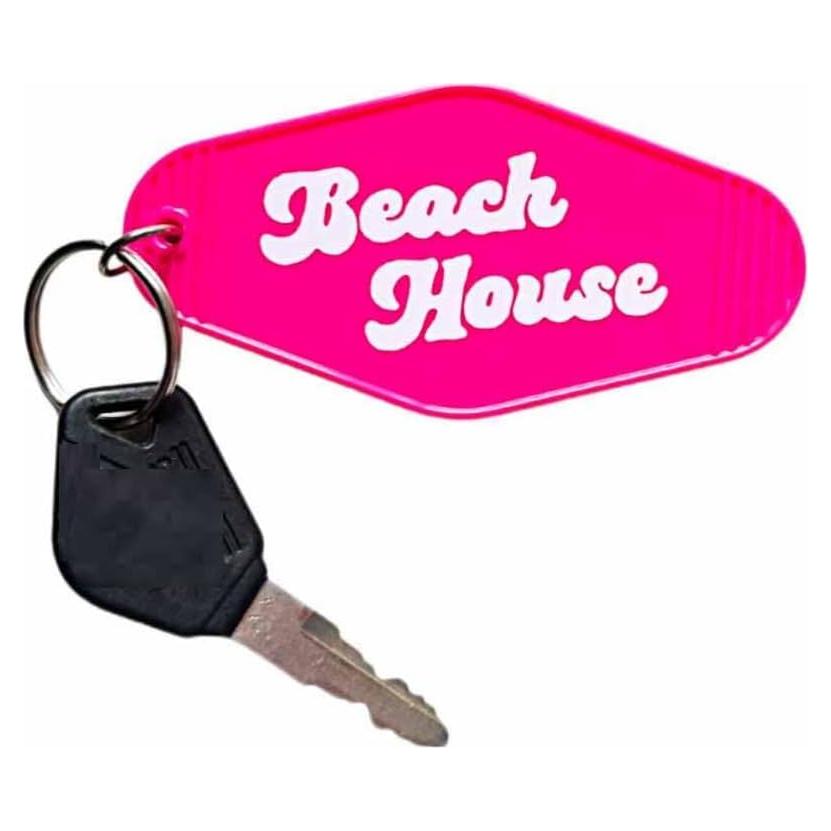 Llave de Motel Vintage Rosa Fucsia - Llavero Casa Playa