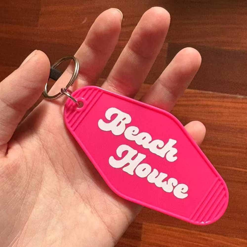 Llave de Motel Vintage Rosa Fucsia - Llavero Casa Playa