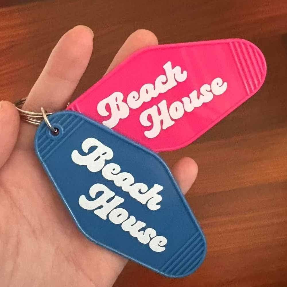 Llave de Motel Vintage Rosa Fucsia - Llavero Casa Playa