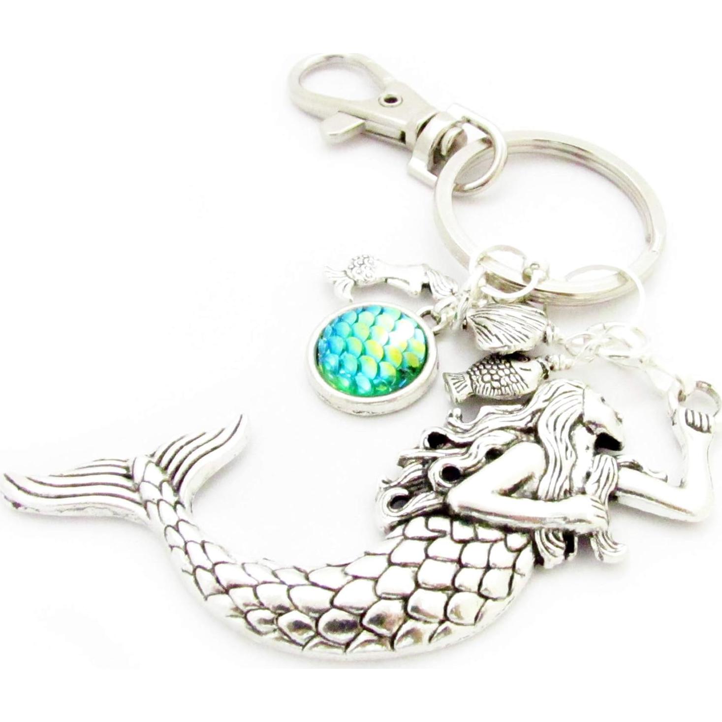 Llavero de Sirena con Charms Marinos - Accesorio Oceánico para Mujeres