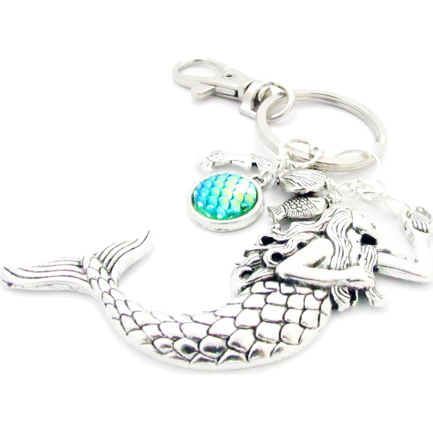 Llavero de Sirena con Charms Marinos - Accesorio Oceánico para Mujeres