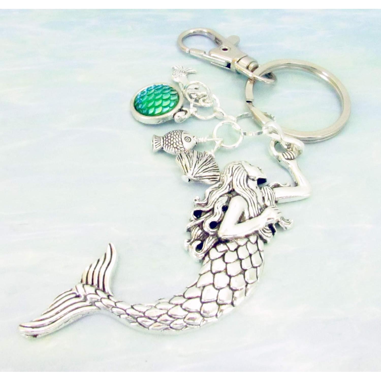 Llavero de Sirena con Charms Marinos - Accesorio Oceánico para Mujeres