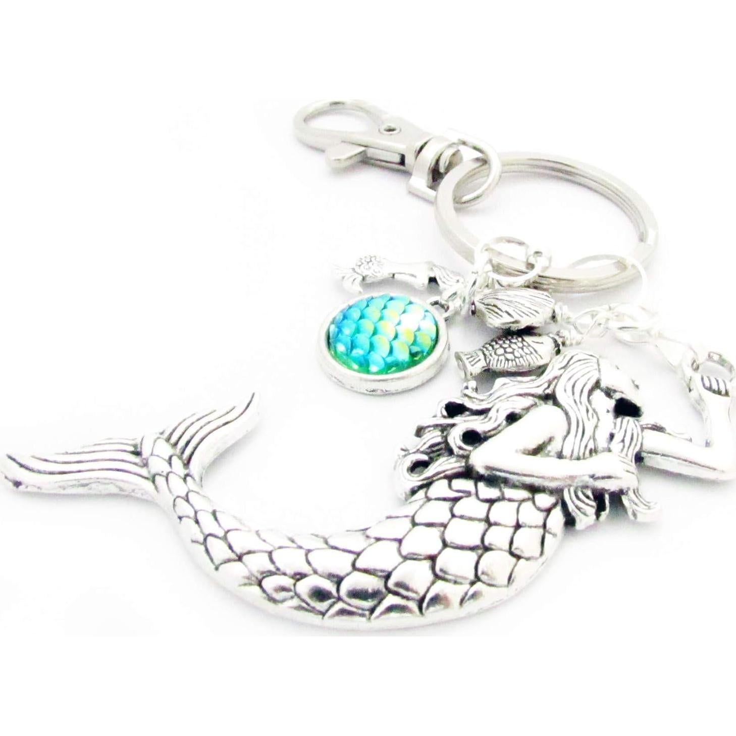 Llavero de Sirena con Charms Marinos - Accesorio Oceánico para Mujeres