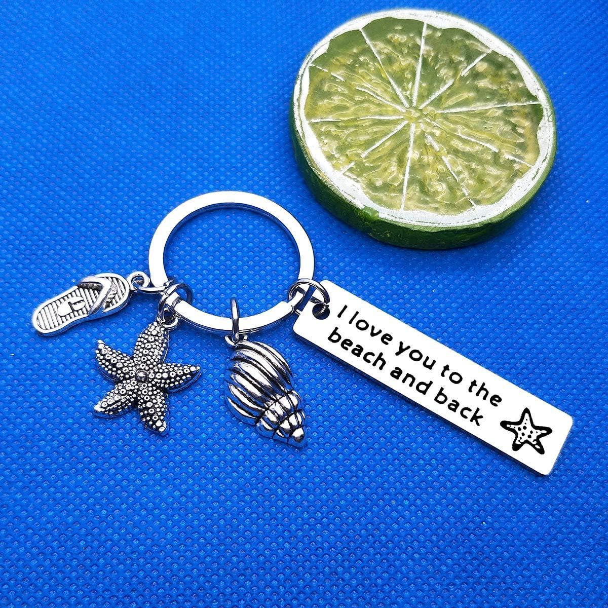 Llavero de Playa Acero Inoxidable Regalo para Mujeres 28x50mm