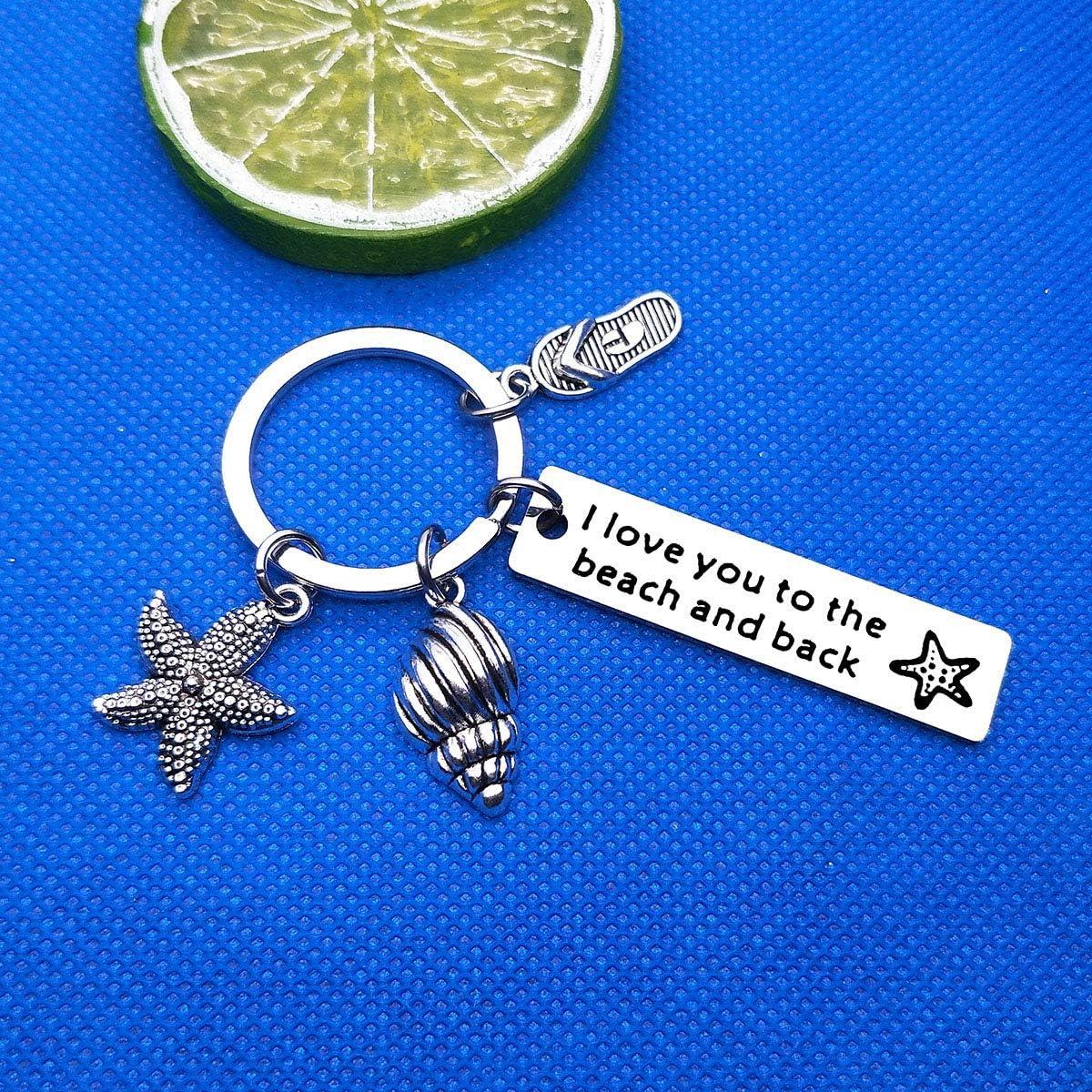 Llavero de Playa Acero Inoxidable Regalo para Mujeres 28x50mm