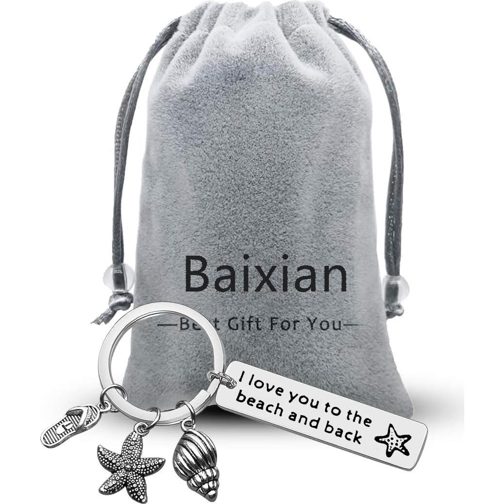 Llavero de Playa Acero Inoxidable Regalo para Mujeres 28x50mm