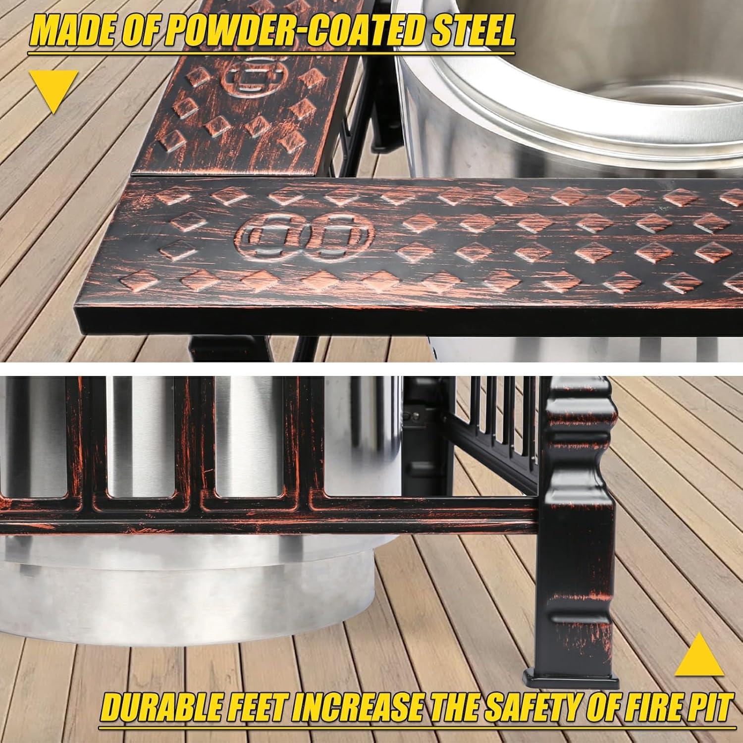 Mesa de Rodeo para Fogata Uniflasy 32" Acero Negro