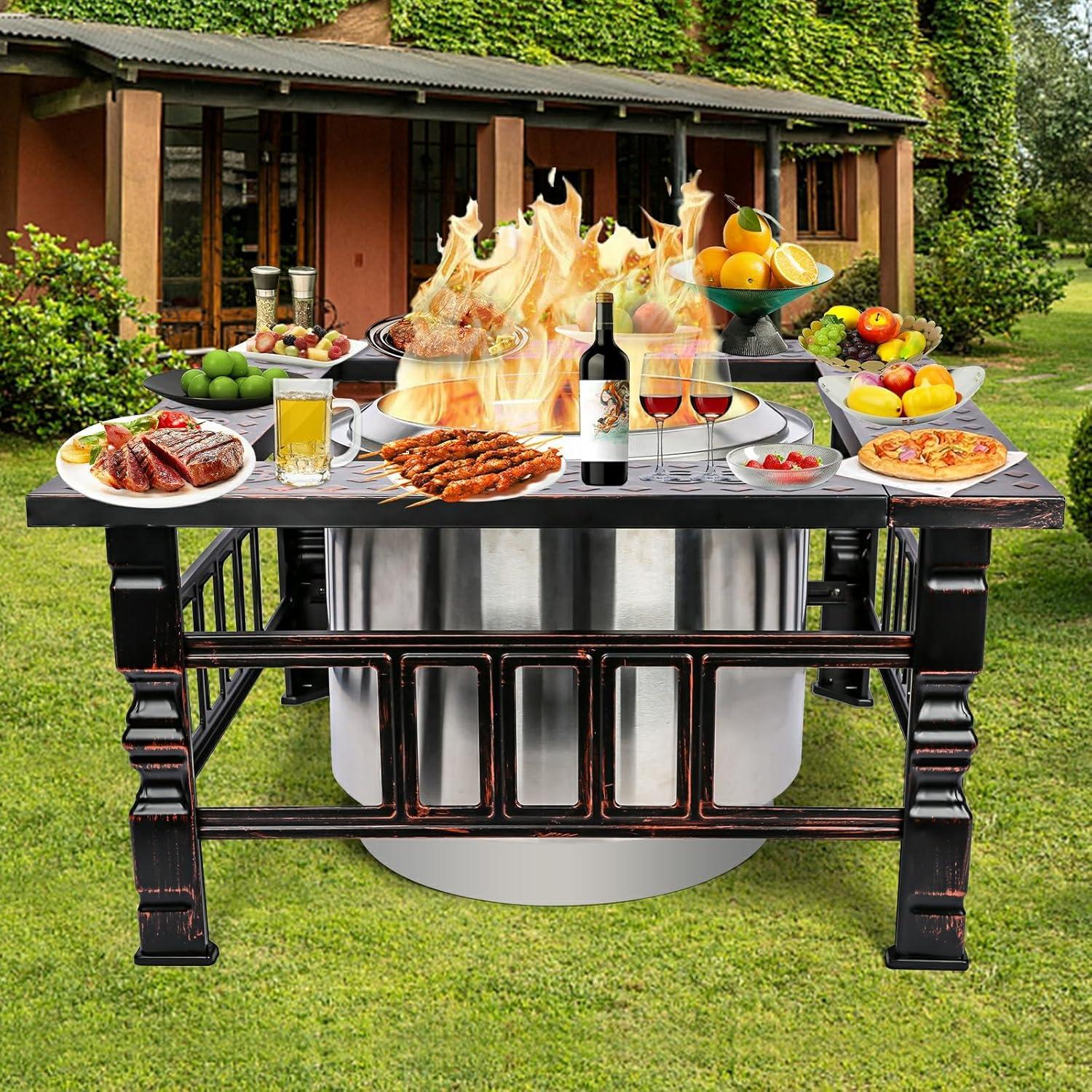 Mesa de Rodeo para Fogata Uniflasy 32" Acero Negro