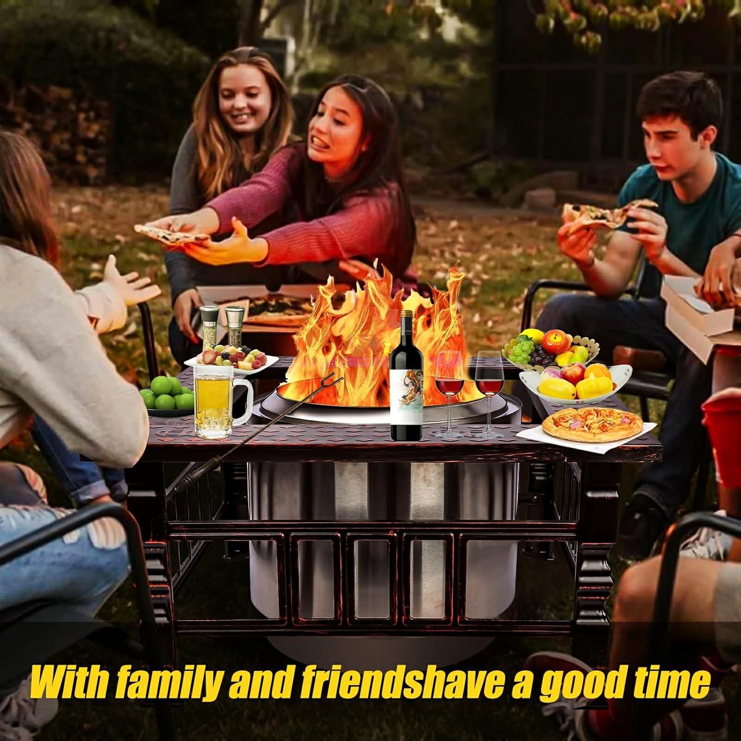 Mesa de Rodeo para Fogata Uniflasy 32" Acero Negro