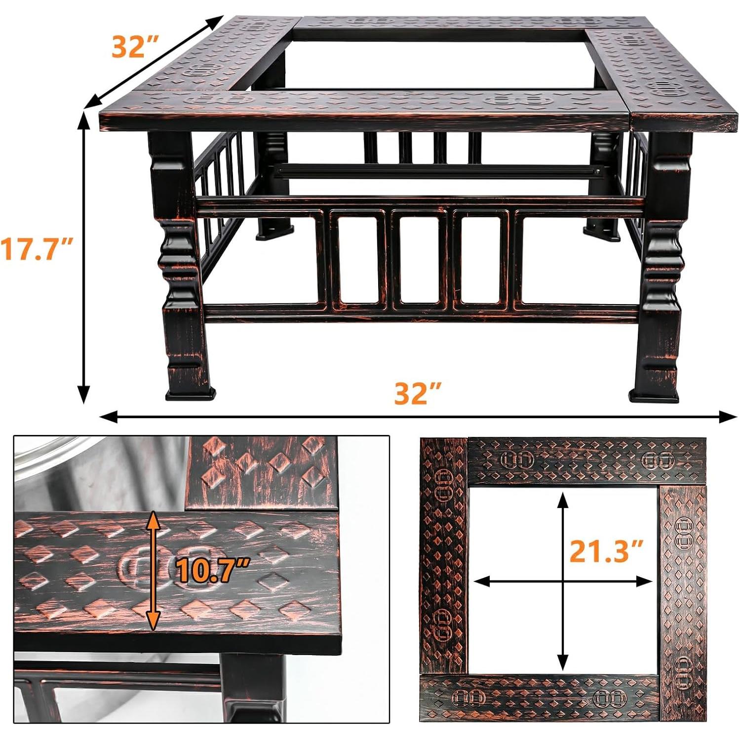 Mesa de Rodeo para Fogata Uniflasy 32" Acero Negro