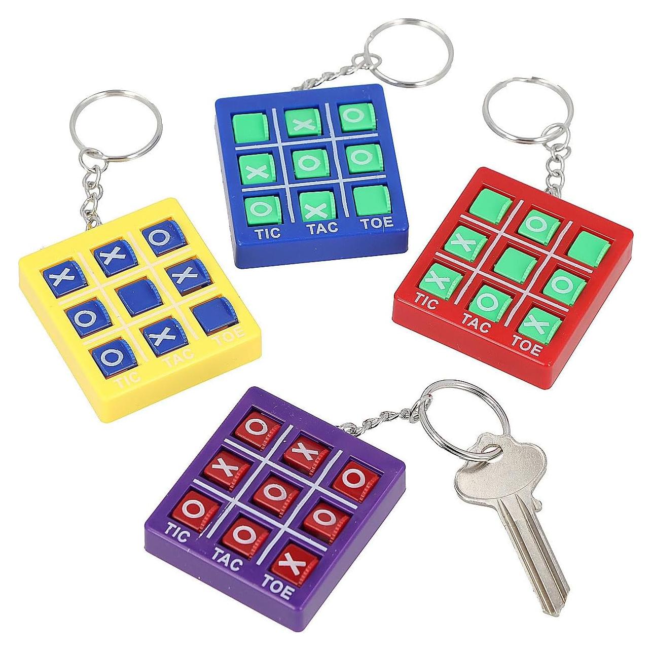 Juego de Llaveros Tic-Tac-Toe 12 Piezas Colores Brillantes 4.4cm