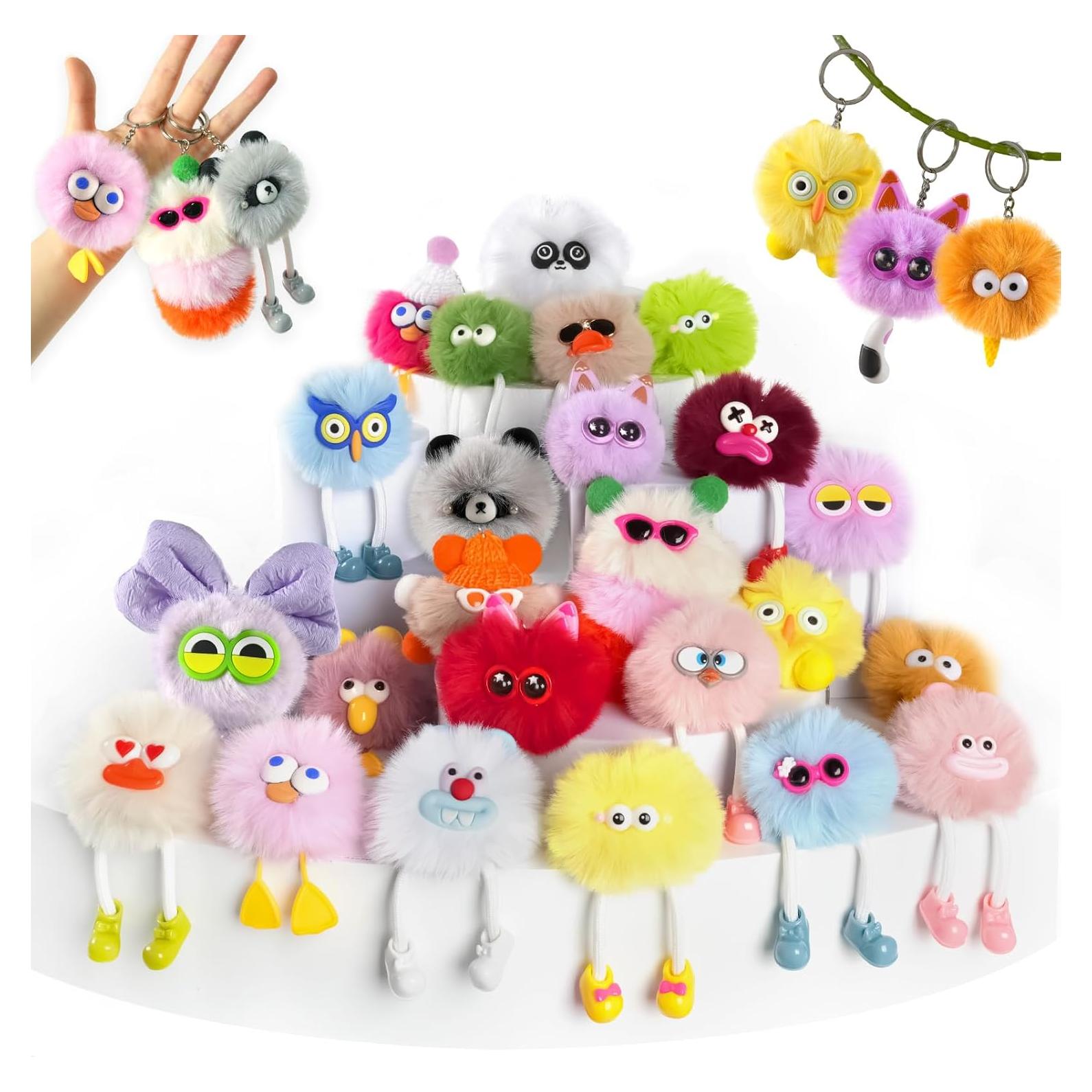 Llaveros de Peluche AMZFAVOR para Niños 24 Pcs Animales