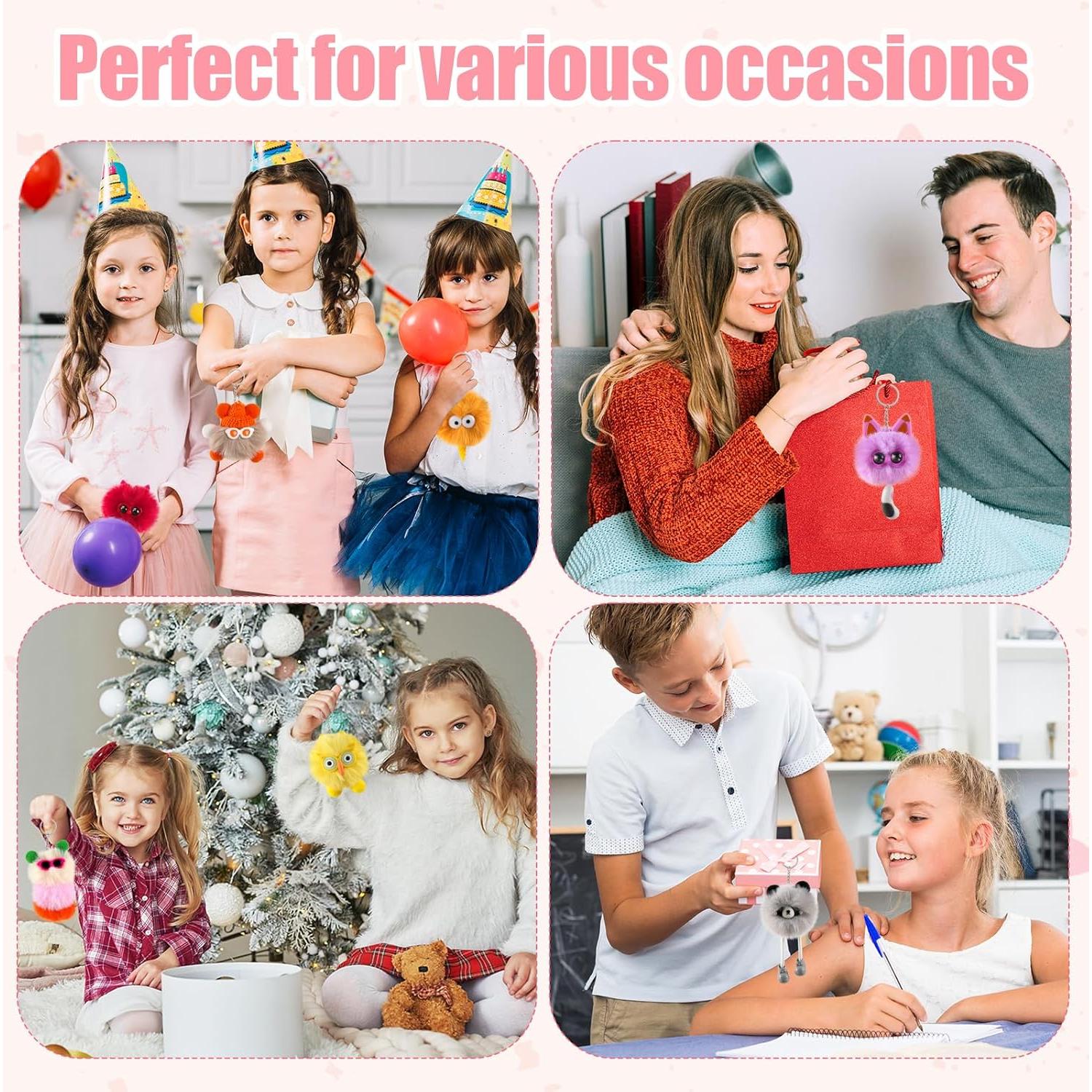 Llaveros de Peluche AMZFAVOR para Niños 24 Pcs Animales