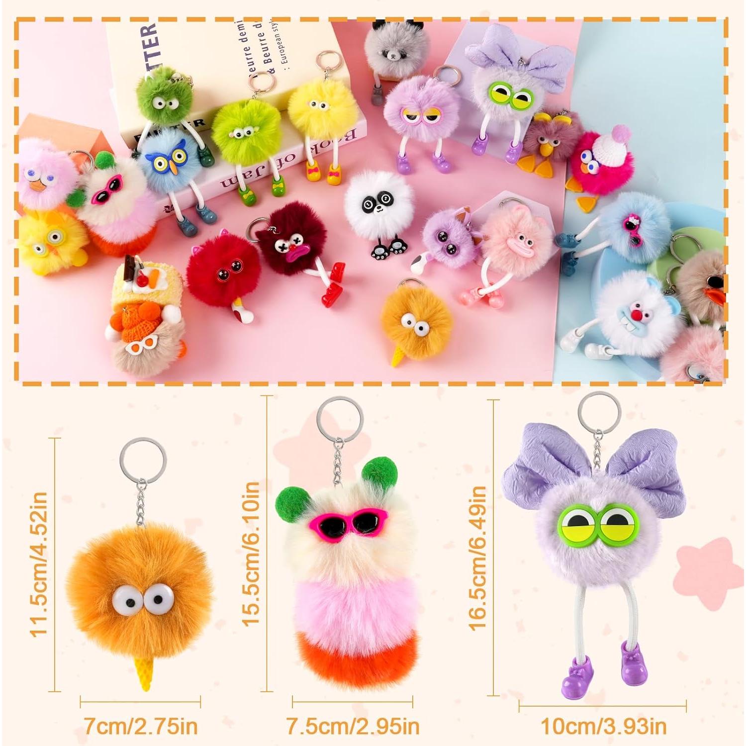 Llaveros de Peluche AMZFAVOR para Niños 24 Pcs Animales