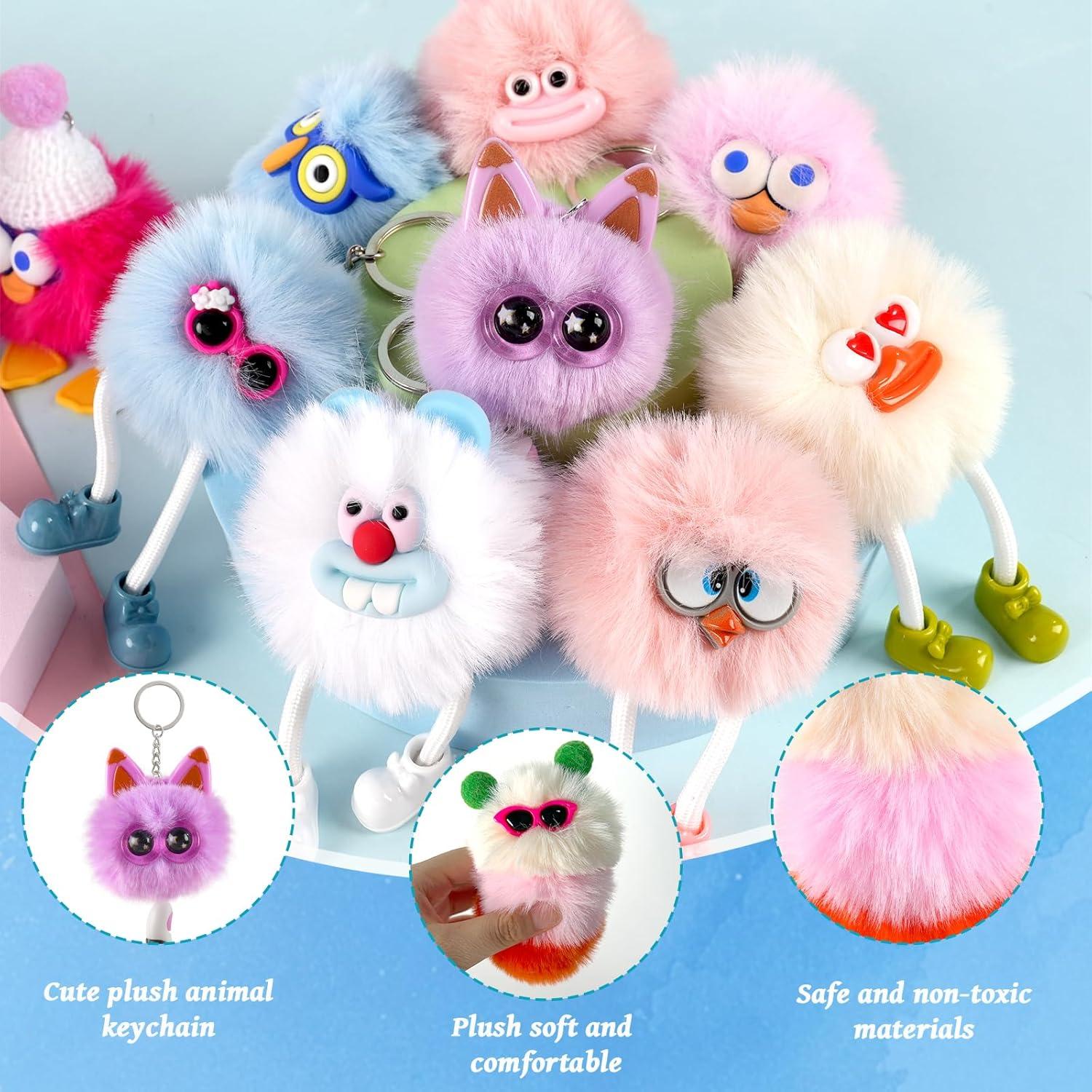 Llaveros de Peluche AMZFAVOR para Niños 24 Pcs Animales
