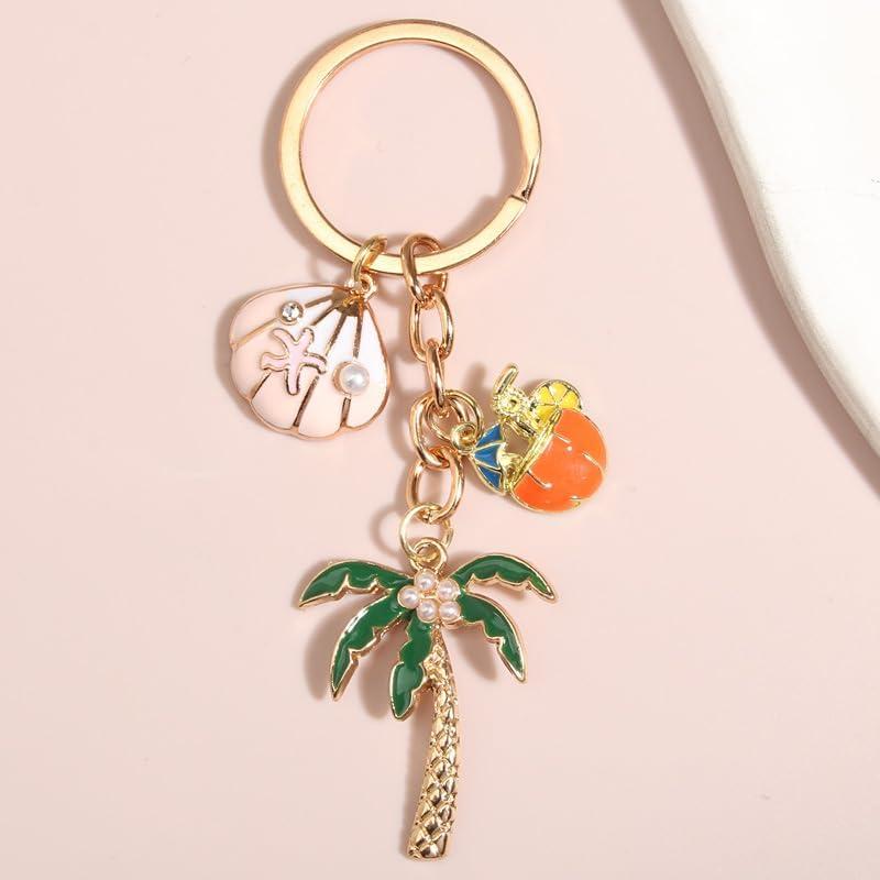 Llavero temático de playa concha estrella mar 3.7cm