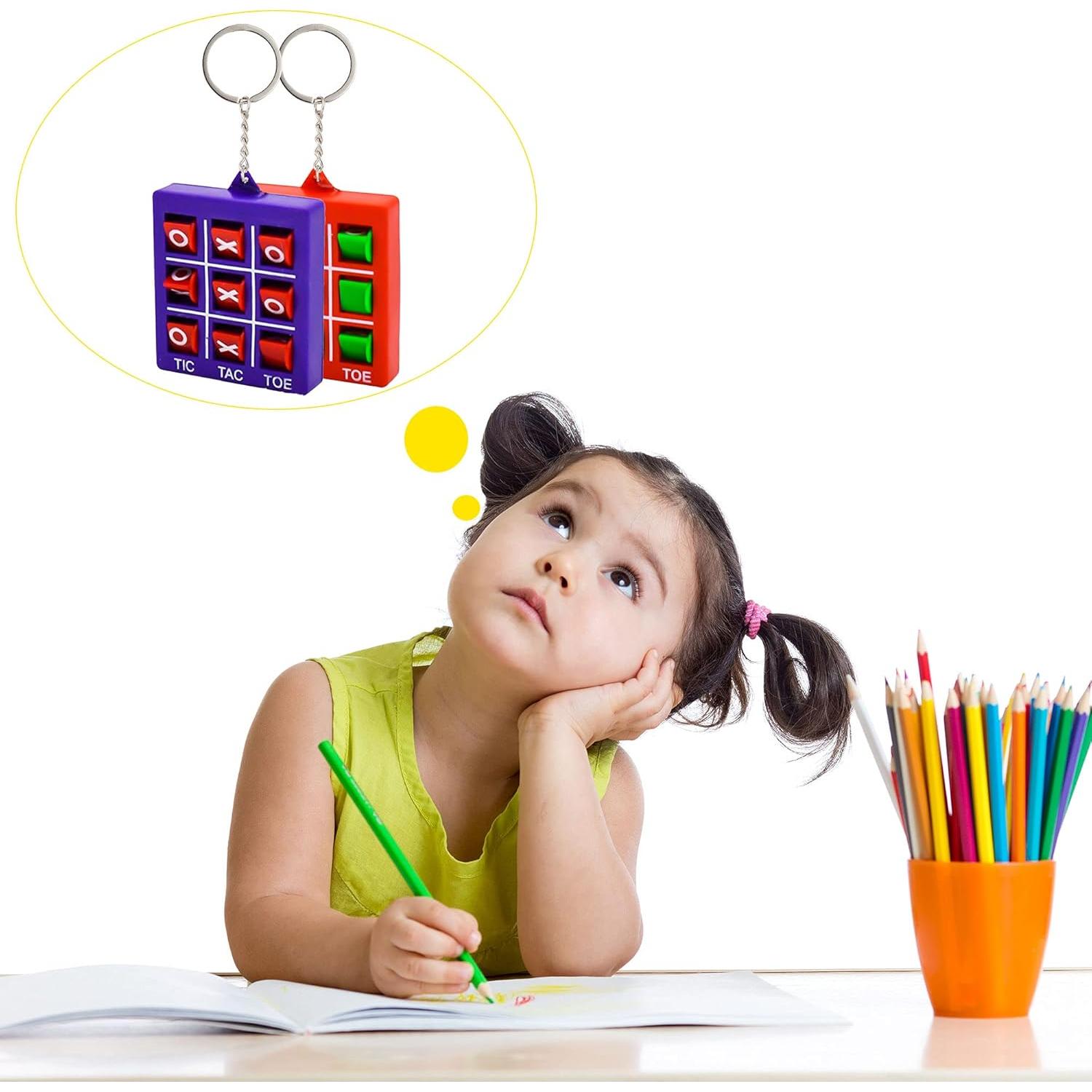 24 Llaveros Tres en Raya Haconba Mini Juego Portátil