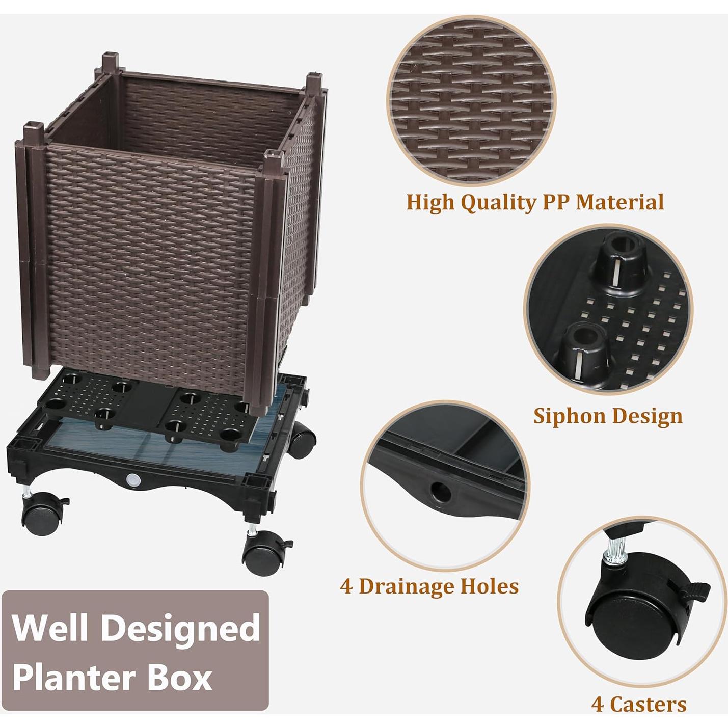 Caja de Jardín Elevada Sunnyglade con Enrejado 160 cm 2 Pcs