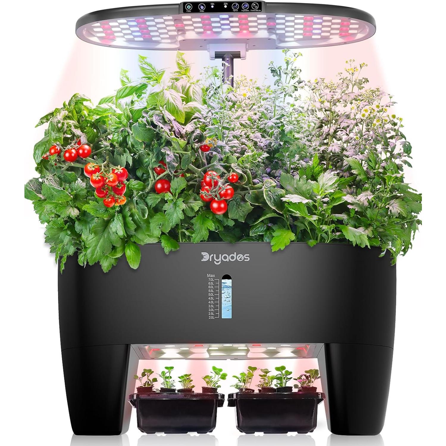 Kit de Cultivo Hidropónico Dryades 16 Cápsulas 7L LED 24W