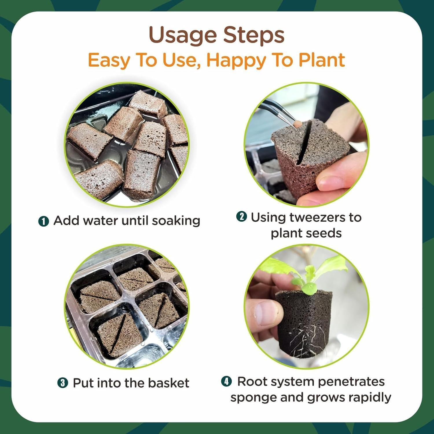 Tapones de Inicio de Semillas Hapxalie 80 PCS Ecológicos