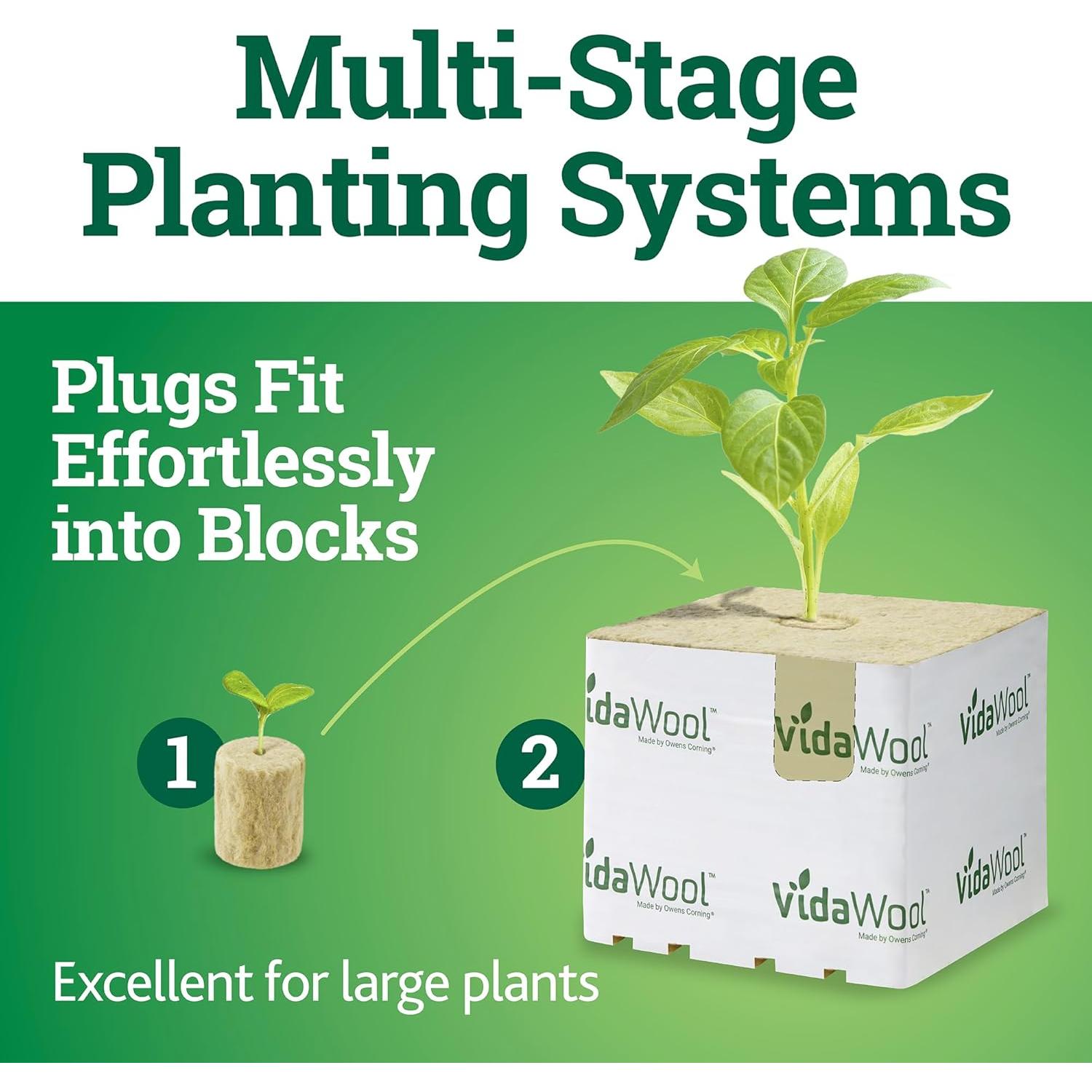 Tapones de Inicio de Semillas VidaWool - 50 Unidades Hidropónicos