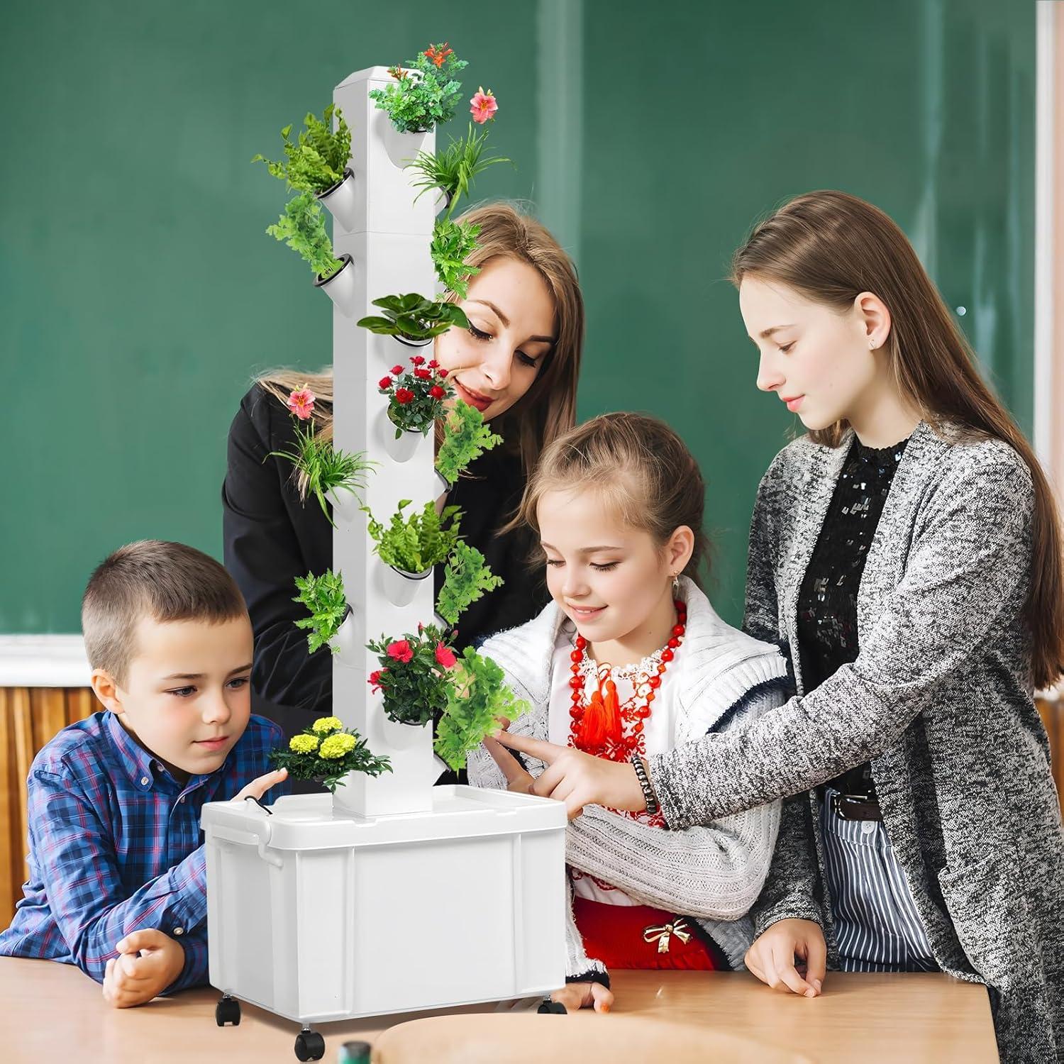 Torre Hidropónica Bluethy 5 Capas 20 Agujeros con Ruedas