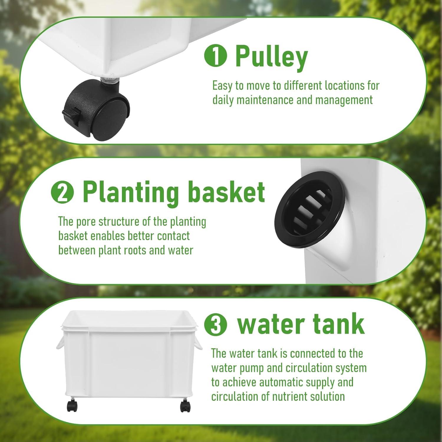 Torre Hidropónica Bluethy 5 Capas 20 Agujeros con Ruedas