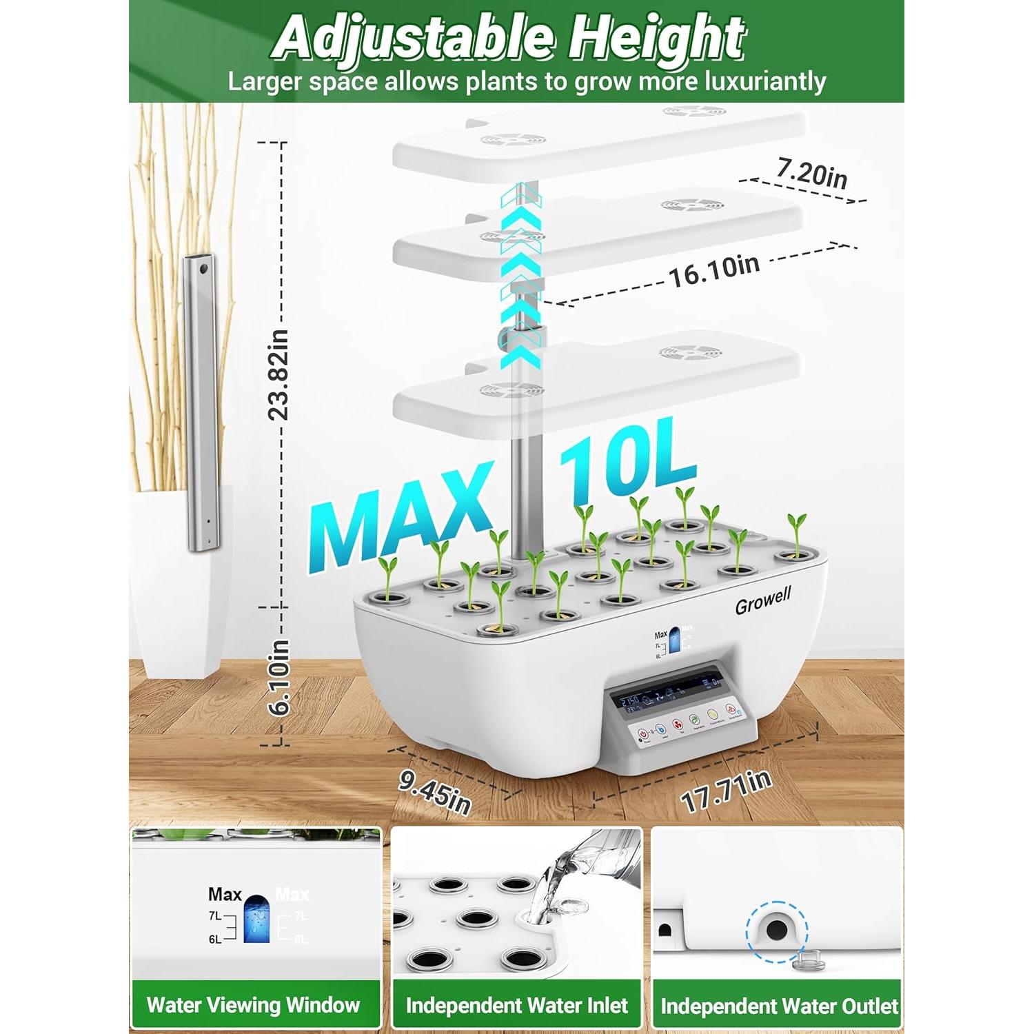 Sistema de Cultivo Hidropónico Growell HS02 17 Cápsulas 10L