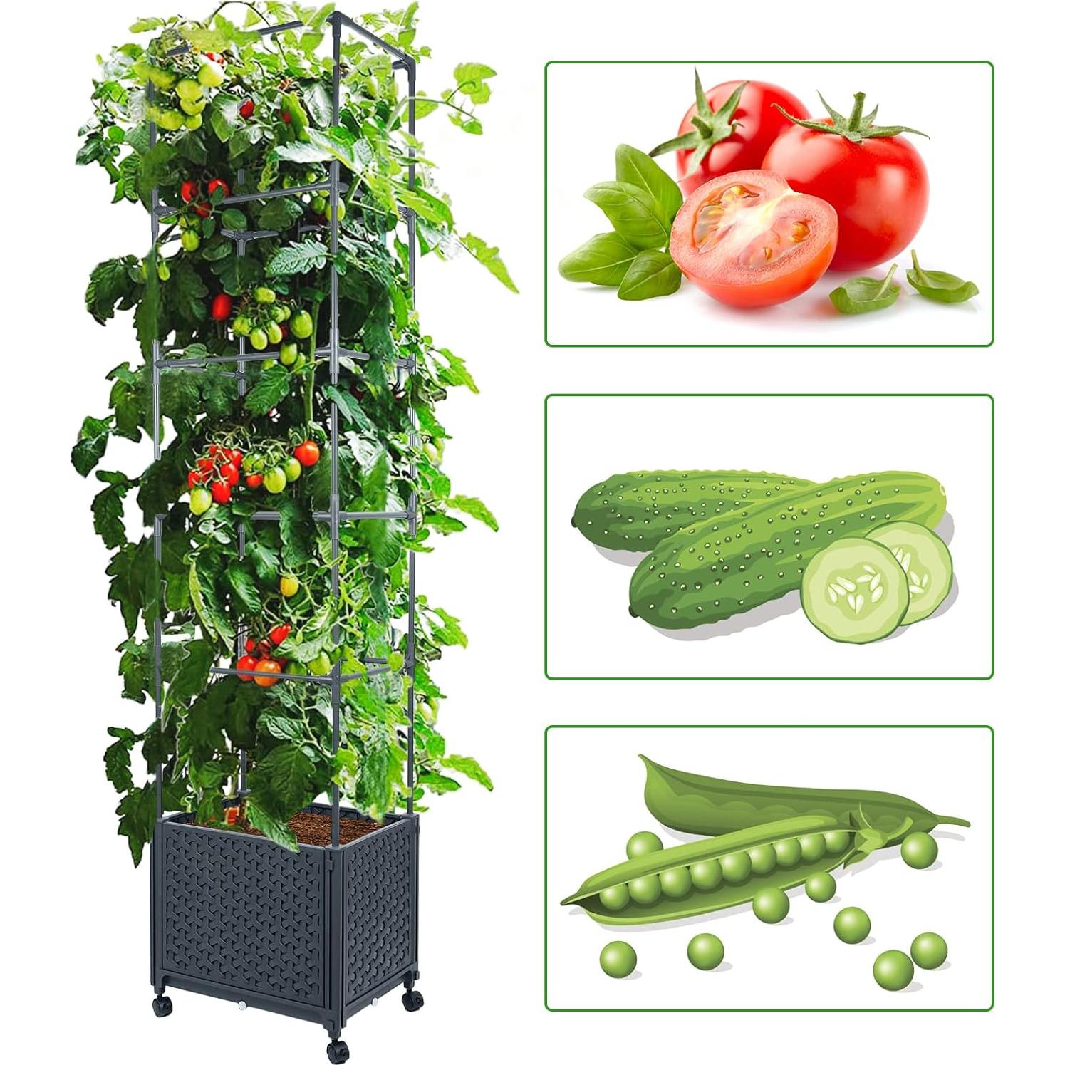 Caja de Plantas Elevada LINEX 171.5 cm con Enrejado y Autorriego