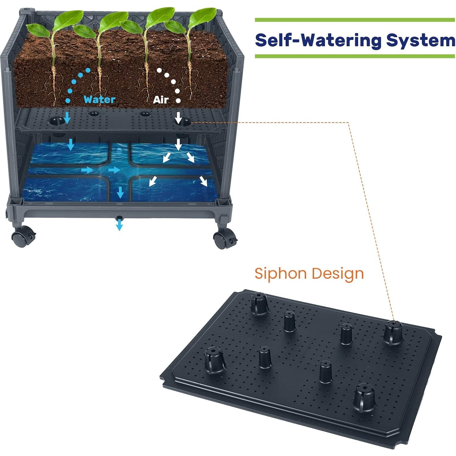 Caja de Plantas Elevada LINEX 171.5 cm con Enrejado y Autorriego
