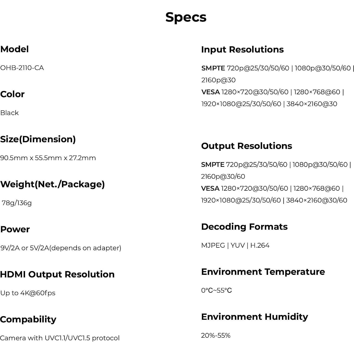 Adaptador UVC a HDMI 4K OBSBOT + Control Remoto Inteligente