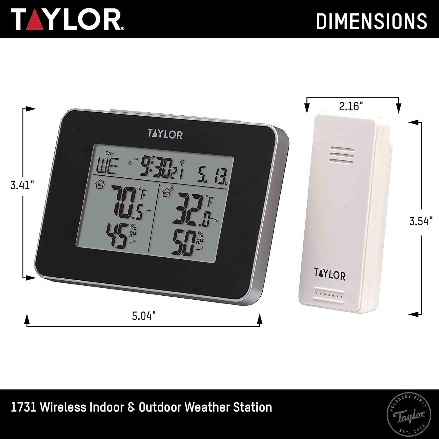 Termómetro e Higrómetro Digital Inalámbrico Taylor 1731