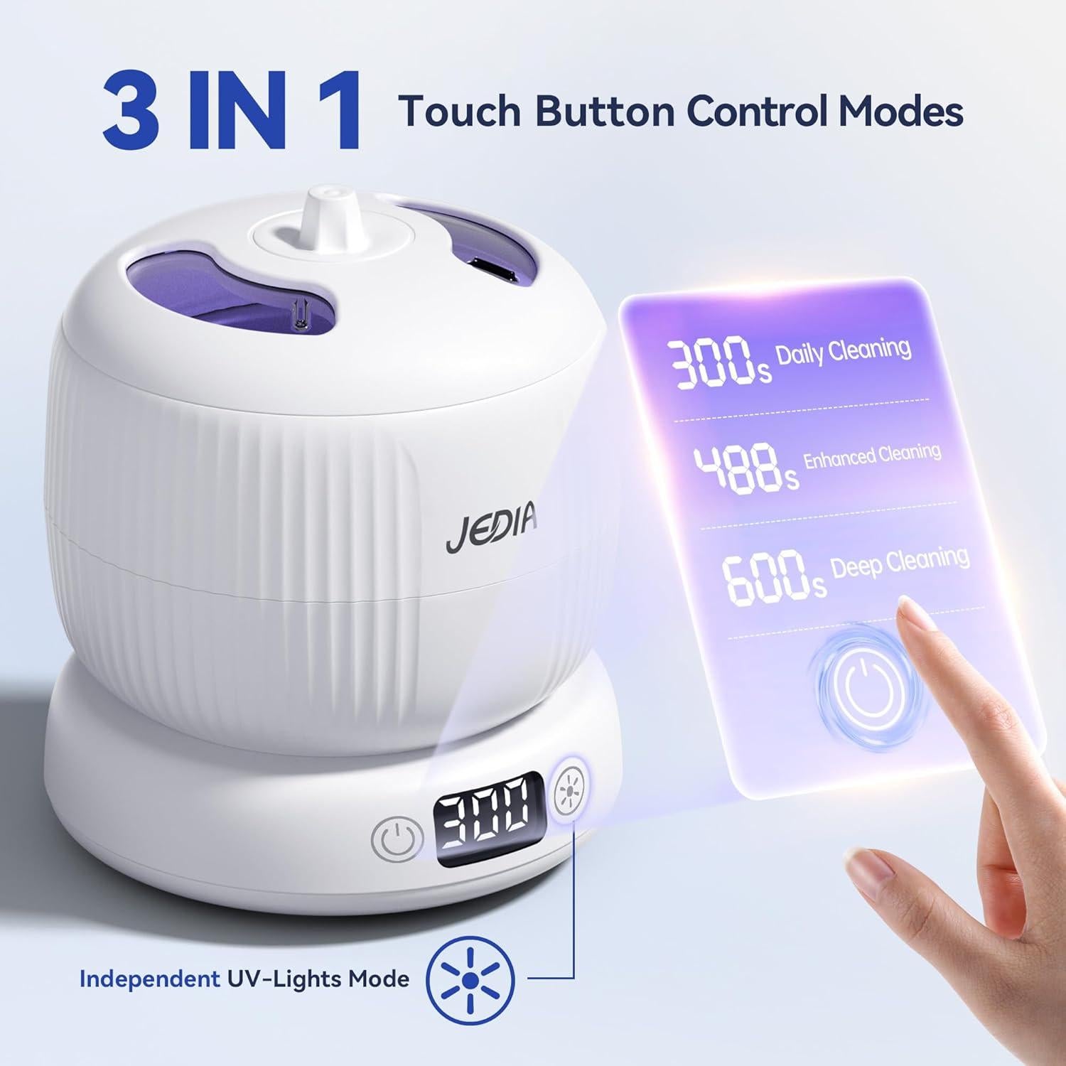 Limpiador Ultrasónico de Retenedores JEDIA 180ML 45kHz Blanco