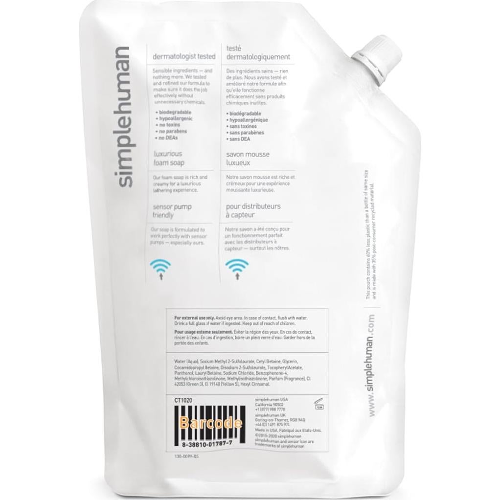 Jabón Líquido Hidratante para Manos simplehuman 1000 ml Pepino