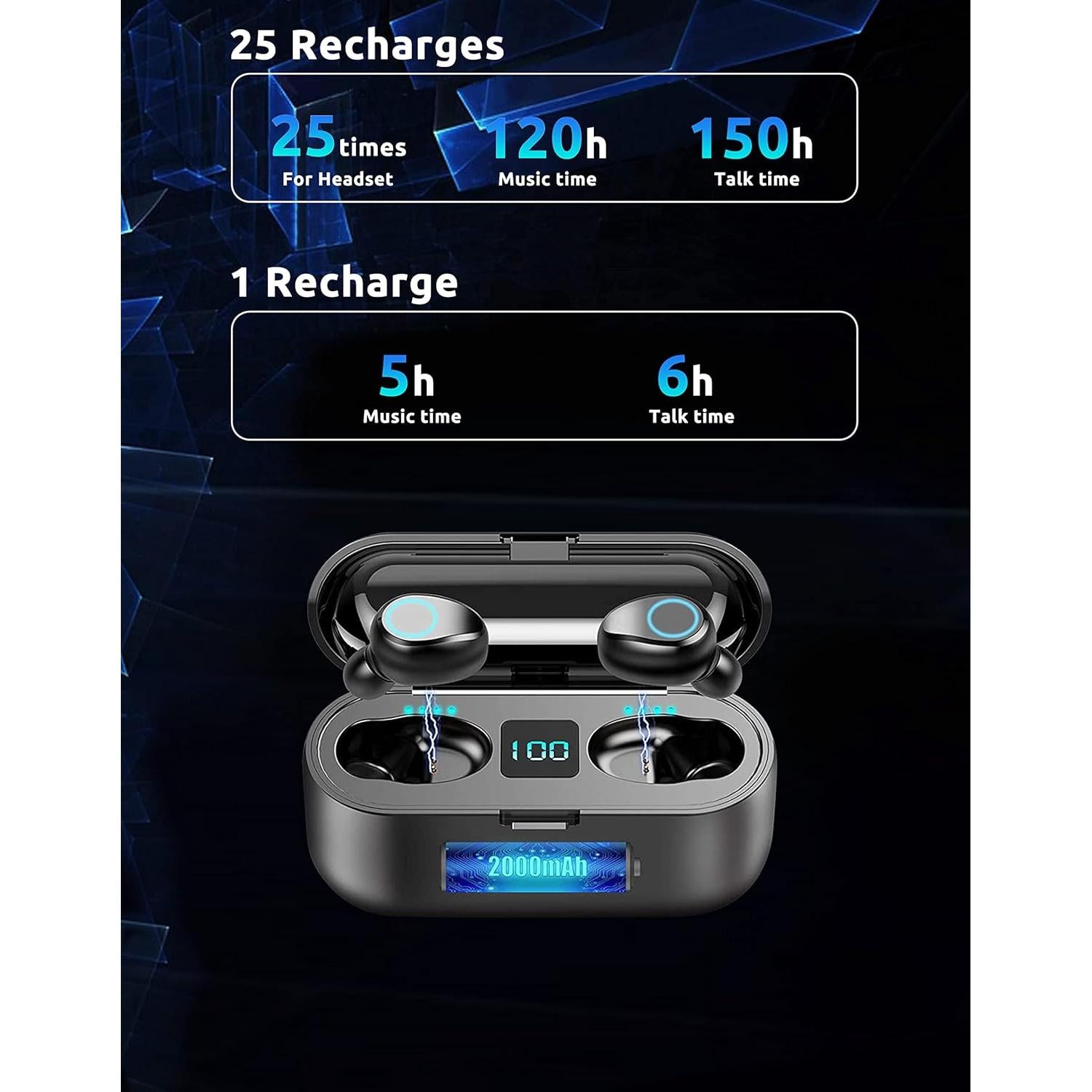 Auriculares Inalámbricos Bluetooth 5.3 Volt Plus F9 IPX7