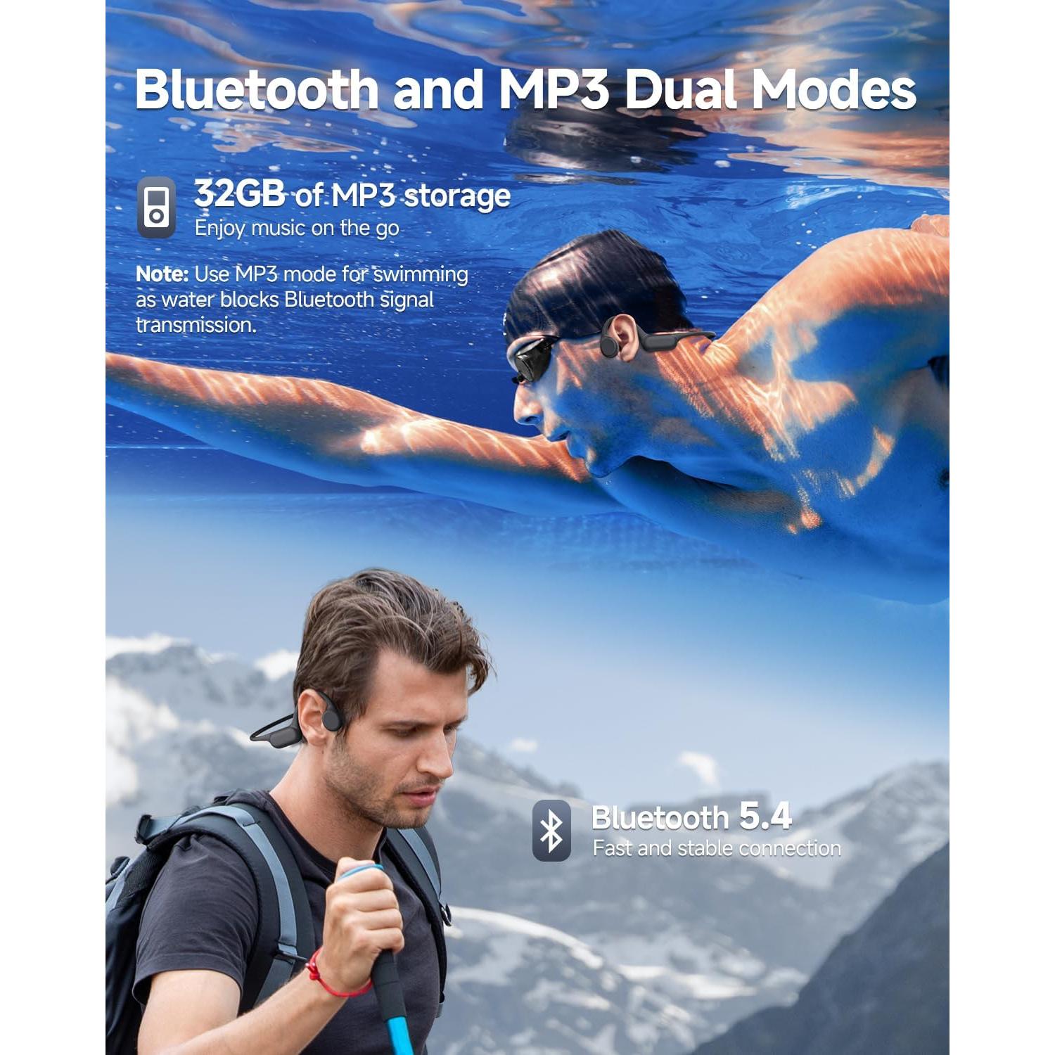 Auriculares de Conducción Ósea PSIER S18 Impermeables IPX8