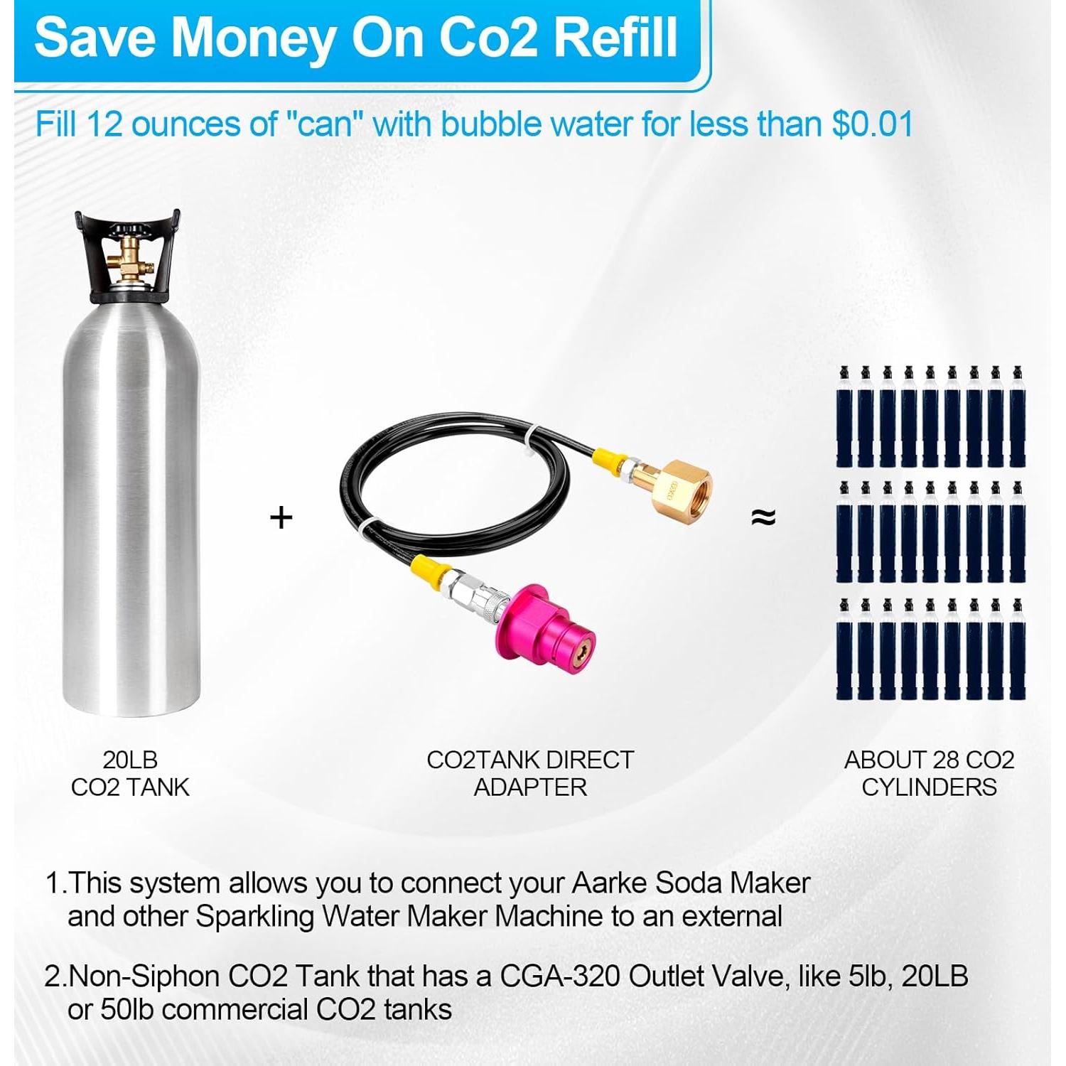 Adaptador de CO2 Rosa GYPNS para Máquina de Soda DUO 152.4 cm