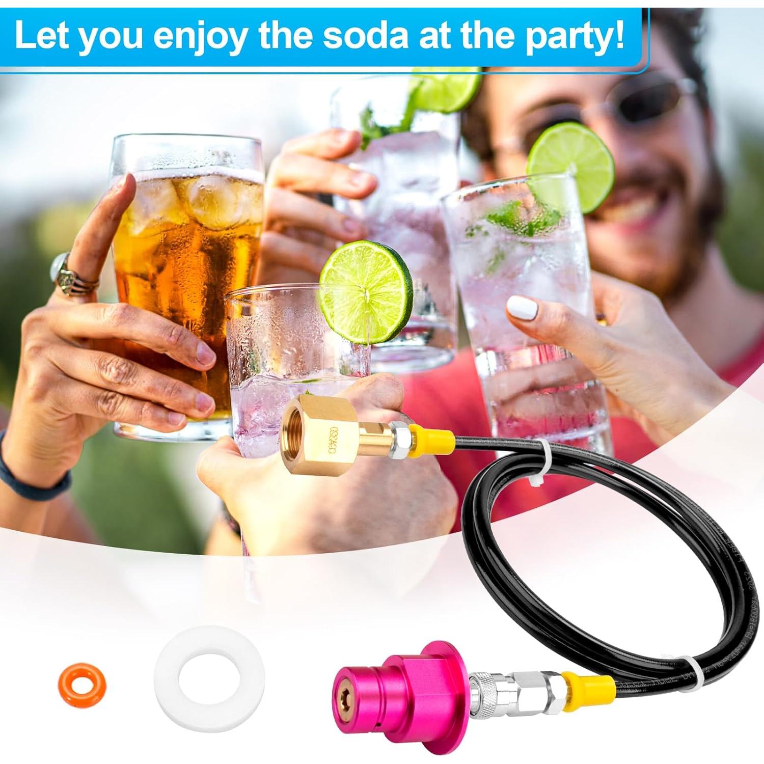 Adaptador de CO2 Rosa GYPNS para Máquina de Soda DUO 152.4 cm